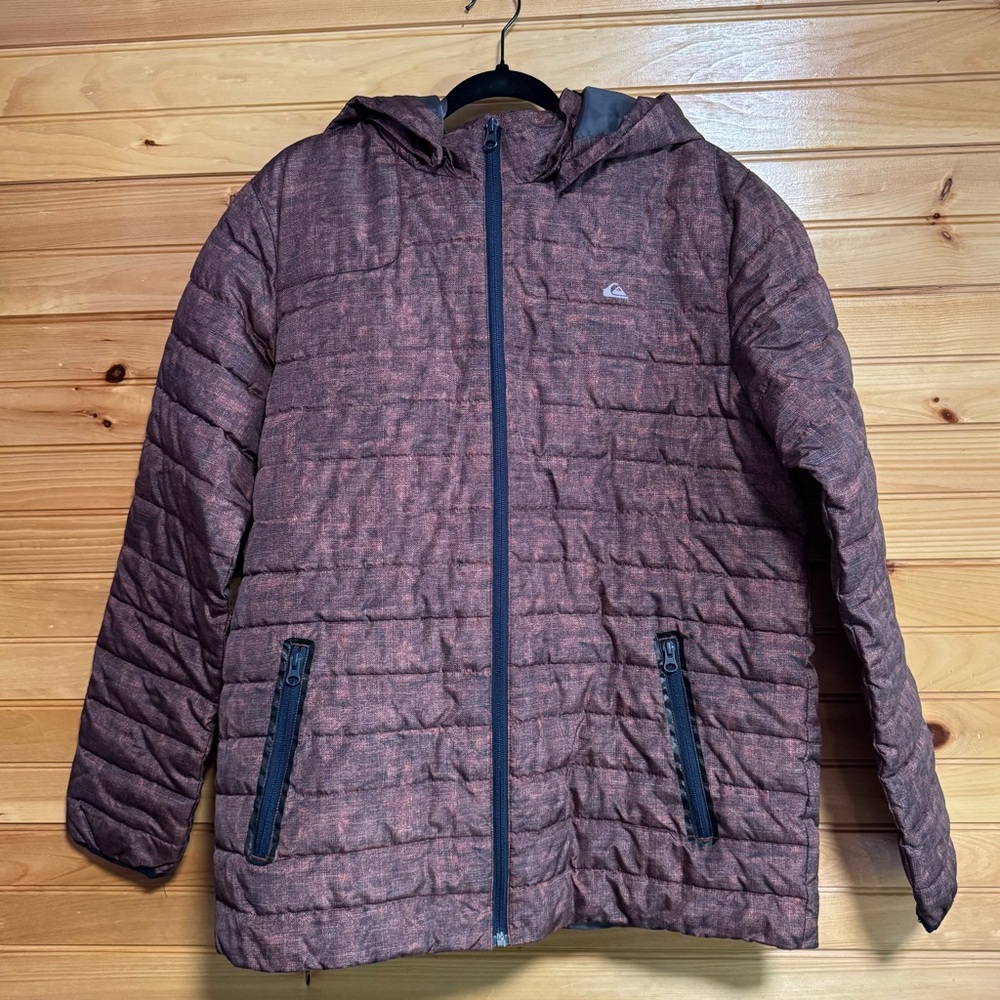 Quiksilver Red and Gray Winter Ski Jacket Men’s Large